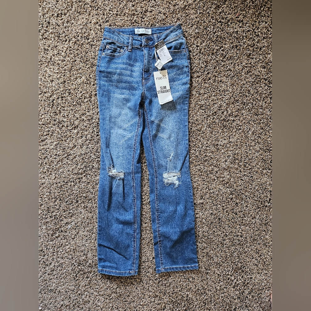 Women's Blue Distressed Jeans
